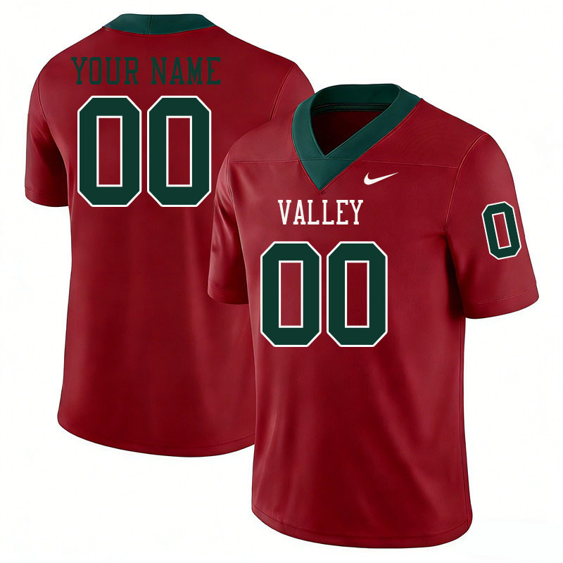 Custom Mississippi Valley State Delta Devils Name And Number Football Jerseys-Red